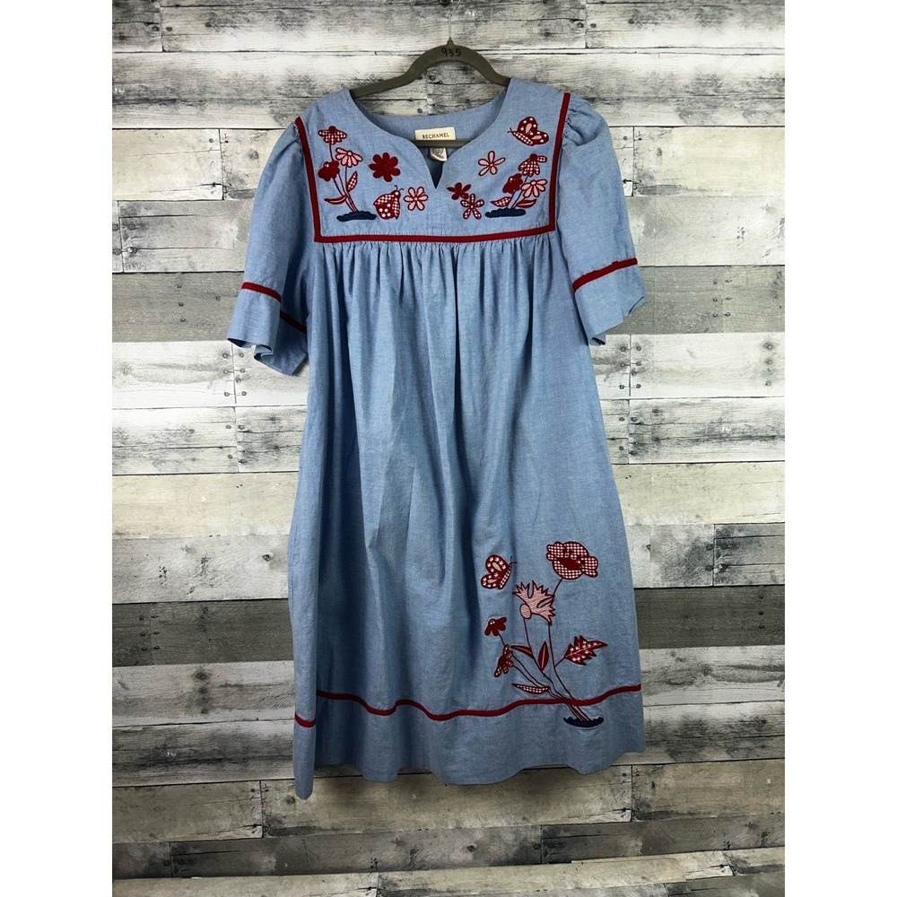 Bechamel Women's Large Short Sleeve Chambray Patio Dress
